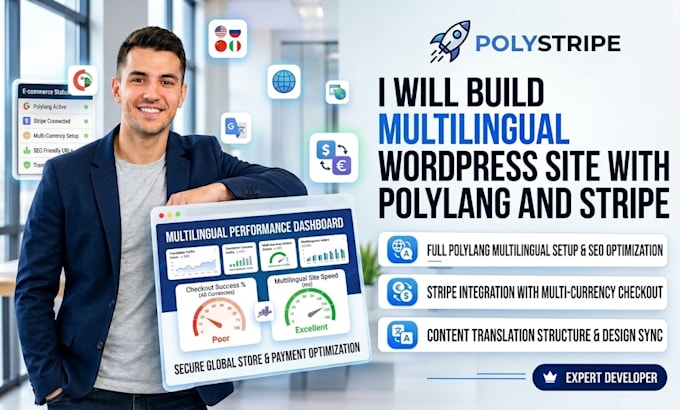 build multilingual wordpress site with polylang and stripe
