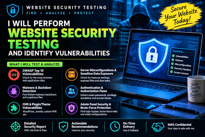 perform website security testing and identify vulnerabilities
