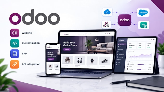 design odoo website, odoo customization, odoo erp and api integration
