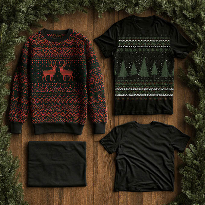 create unique christmas tshirt designs for you