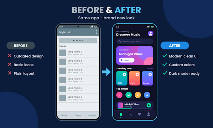 reskin redesign customize and upload android app