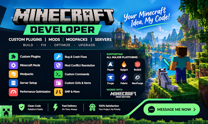 create fix optimize minecraft plugin modpack forge minecraft developer paper smp