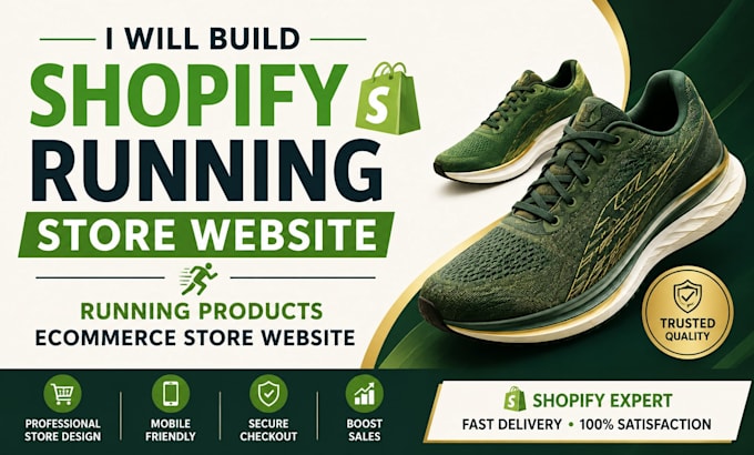 build shopify running store website running products ecommerce store website
