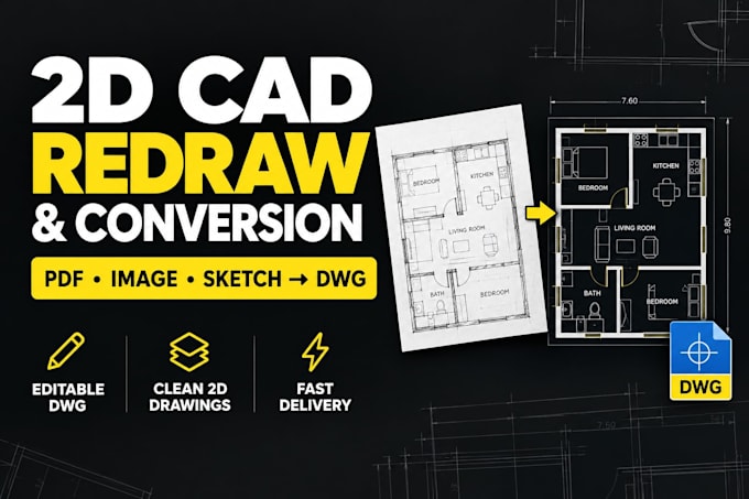 convert pdf floor plan to autocad dwg and redraw blueprint cad conversion
