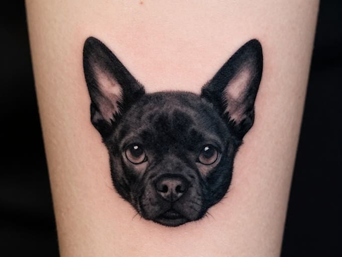 draw pet ears silhouette for tattoo