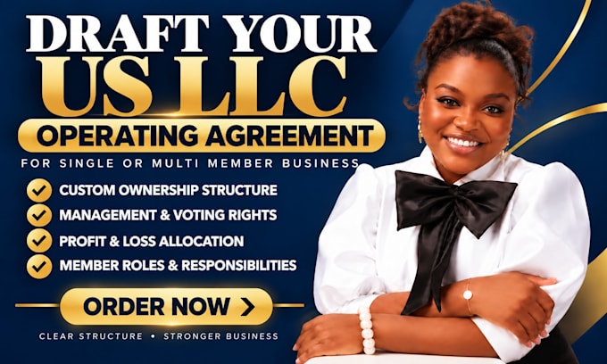 draft your US llc operating agreement for single or multi member business