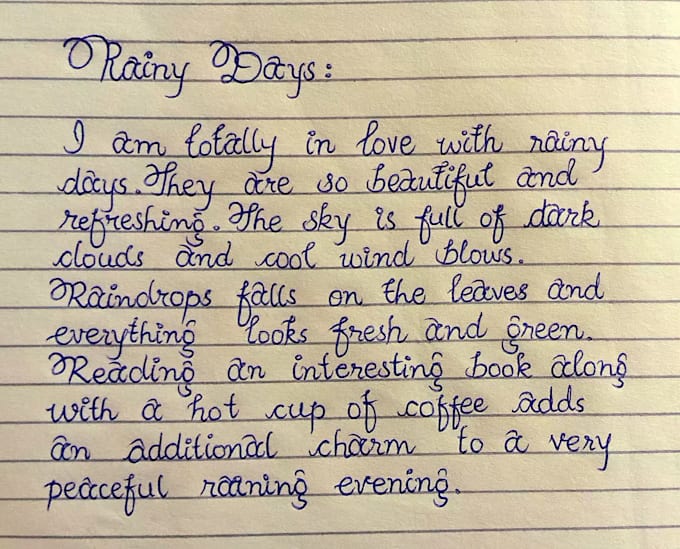 handwrite anything in aesthetic cursive writing
