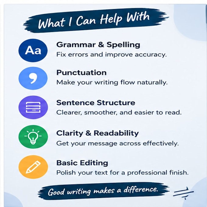 proofread, rewrite and improve your english content