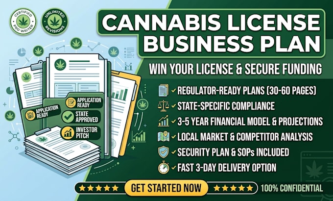 write a cannabis license business plan with financial model
