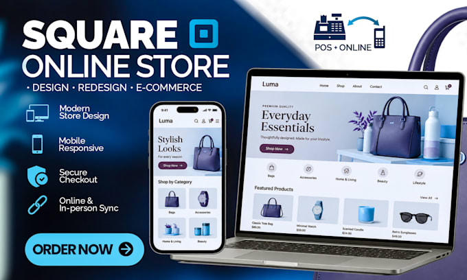 design a square online store and square website for your business