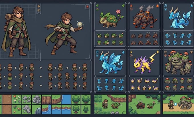 make pixel art pokemon trainer sprite fakemon sprite overworld sprite for game