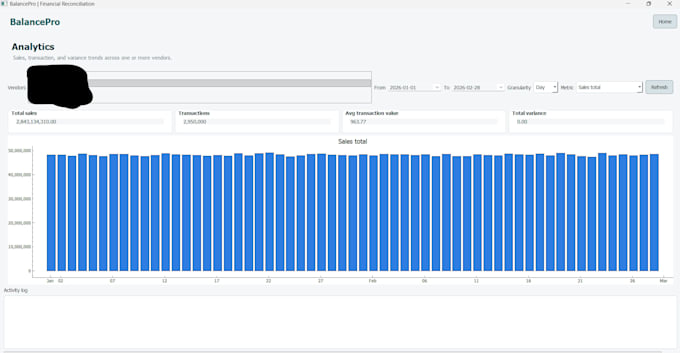 reconcile enterprise level transactional data daily