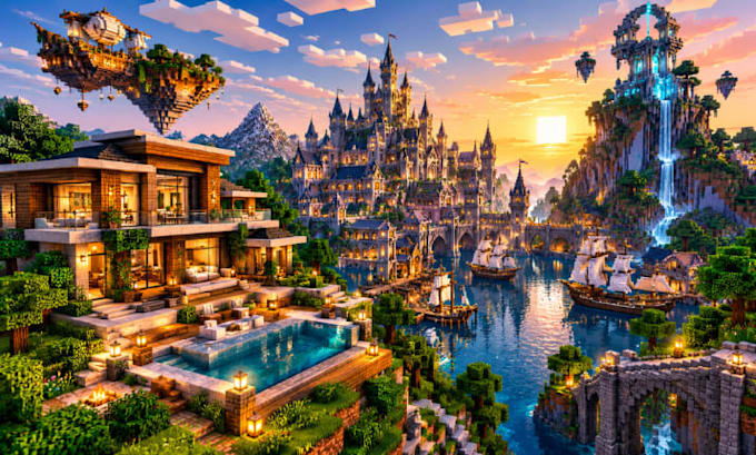 build amazing minecraft houses, cities, structures, and custom builds