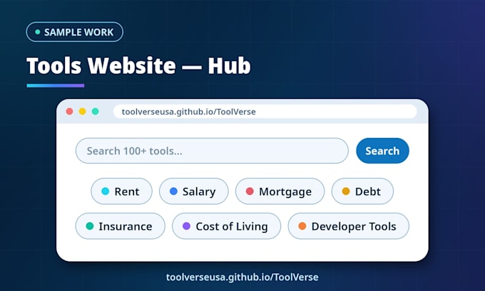 build a complete calculator website like toolverse USA