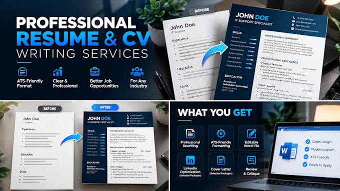 professionally rewrite and optimize your resume or CV for ats