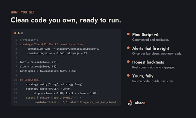 build your pine script strategy and connect its alerts to your exchange