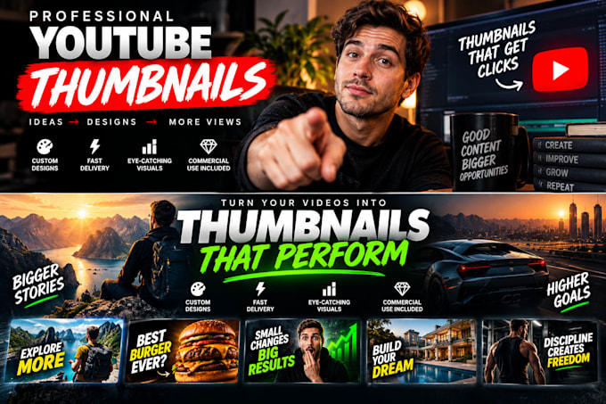 design eye catching youtube thumbnails within 1 hour