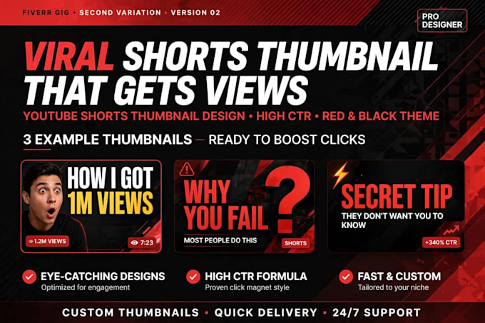 design eye catching youtube shorts thumbnail
