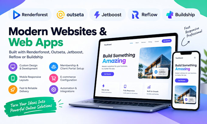 build renderforest outseta sites jetboost pages reflow buildship sites website