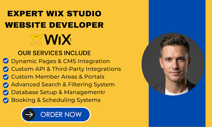 develop a custom wix studio website and velo functionality