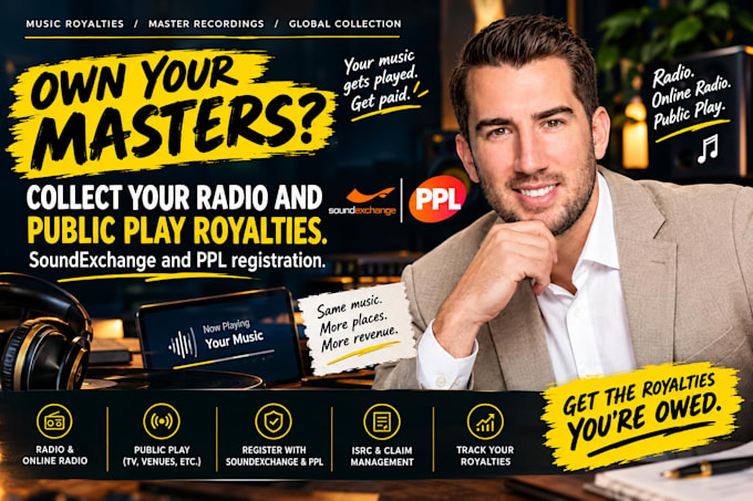 register your recordings at soundexchange and ppl for master royalties