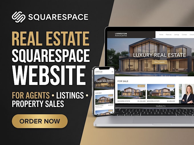 design a squarespace real estate website for agents and listings