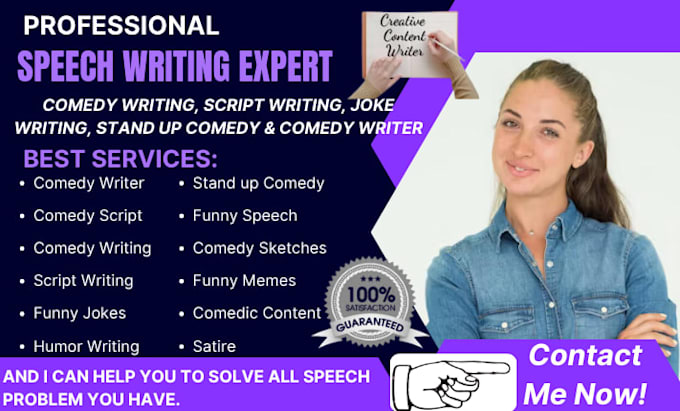 write funny comedy scripts, jokes, speeches, humour, memes and stand up comedy