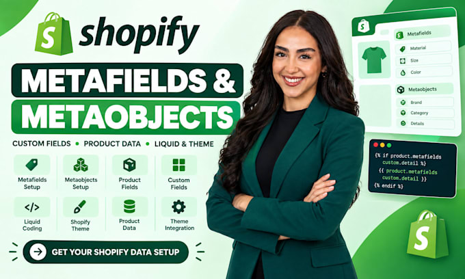 setup shopify metafields, metaobjects, custom fields product data liquid  theme
