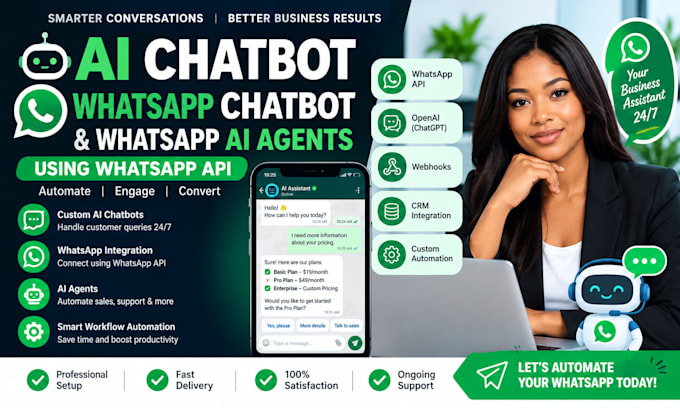 build ai chatbot, whatsapp chatbot, whatsapp ai agents using whatsapp API