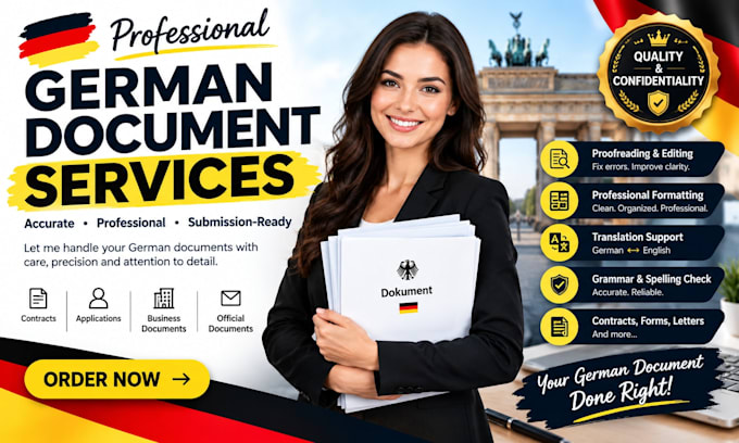 prepare, format and proofread german legal and official documents