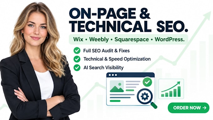 do on page and technical SEO for wix, weebly, squarespace and wordpress