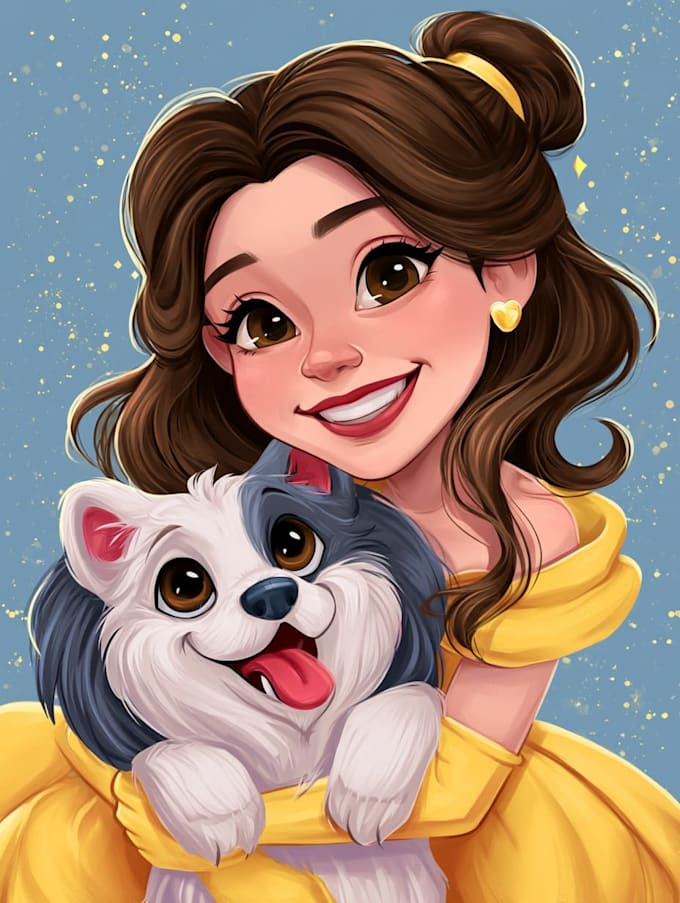 create a disney cartoon illustration