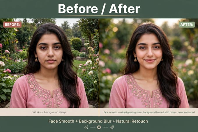 do professional photo editing, face smooth