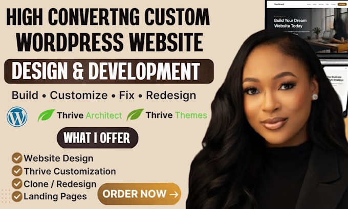 design, build, fix and customize responsive wordpress thrive architect web sites