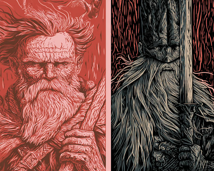 do linocut or woodcut illustrations