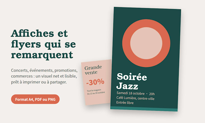 la création de votre CV, affiche, menu ou invitation