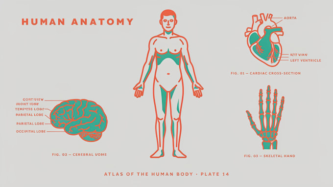 draw anatomy and medical vector illustration