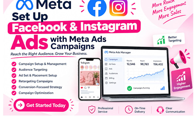 set up facebook and instagram ads with meta ads  campaigns