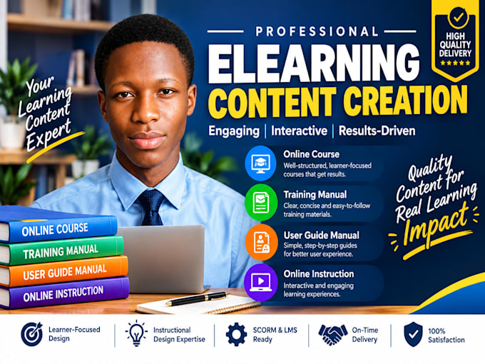 create interactive online course, training manual, user guide, elearning content