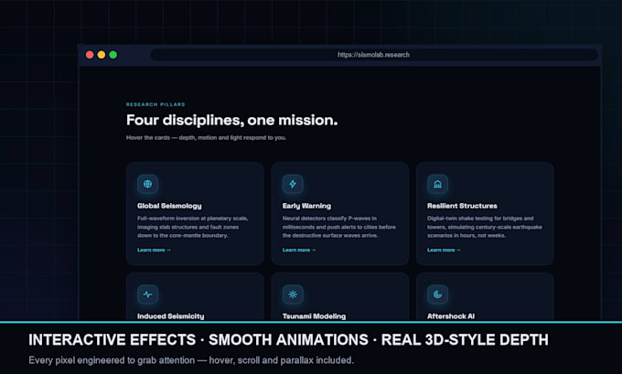design and develop a modern responsive website in 3d effects