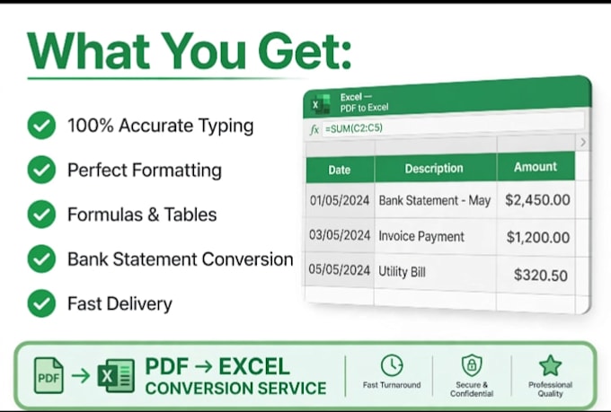 convert pdf to excel