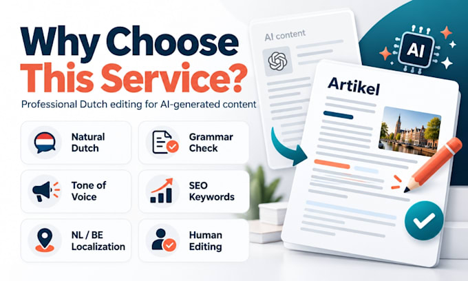 edit and localize ai generated dutch articles and blogs
