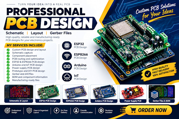 design esp32 esp8266 iot pcb and gerber files