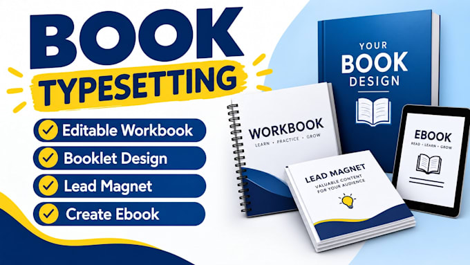 book typesetting, editable workbook, booklet design, lead magnet, create ebook
