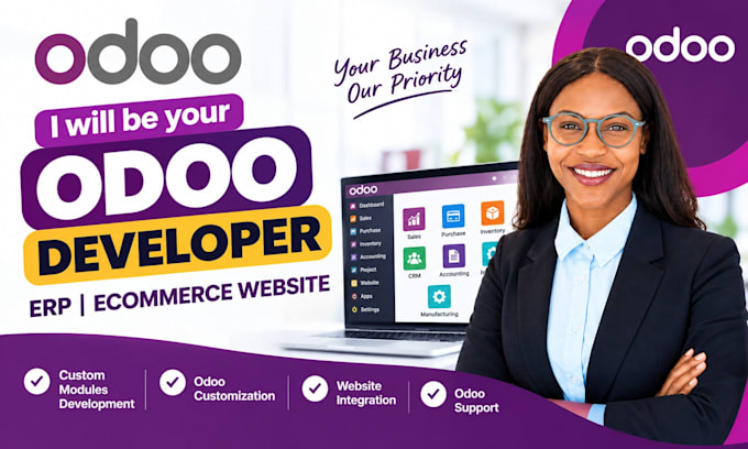 be your odoo developer erp ecommerce website custom modules