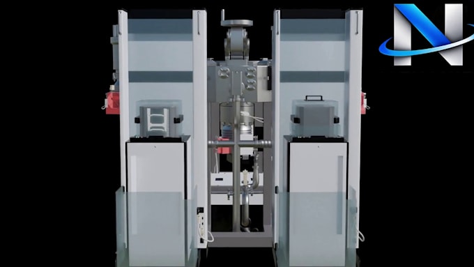 create 3d technical industrial animation semiconductor equipment machine video