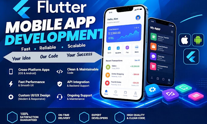develop a flutter mobile app for android and ios flutter ai app creation