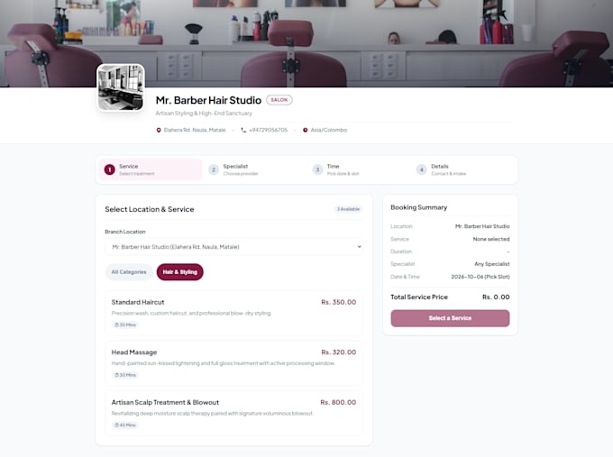 build a custom salon booking system and appointment scheduling website
