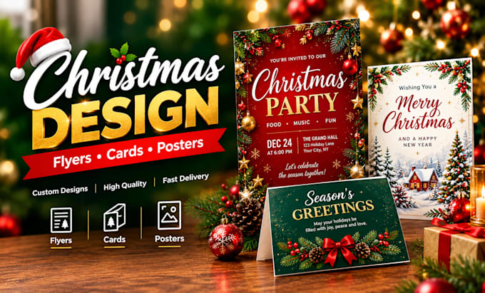 design a christmas flyer, card or poster