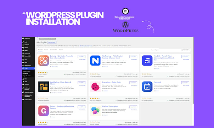 do wordpress plugin installation and elementor templates setup